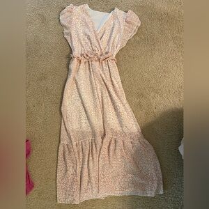 Elegant Peach Maxi Dress